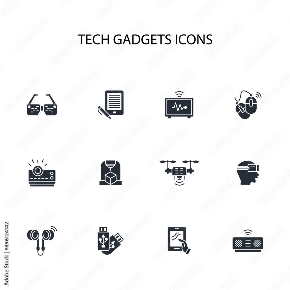 Tech gadgets icon. vector.Editable stroke.linear style sign for use web design,logo.Symbol illustration. Tech gadgets icon. vector.Editable stroke.linear style sign for use web design,logo.Symbol illustration.