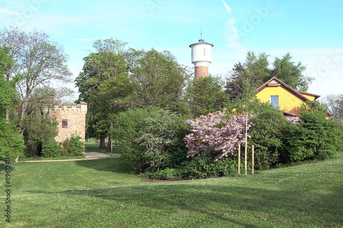 Historische Autogarage und Wasserturm in Ladenburg photo