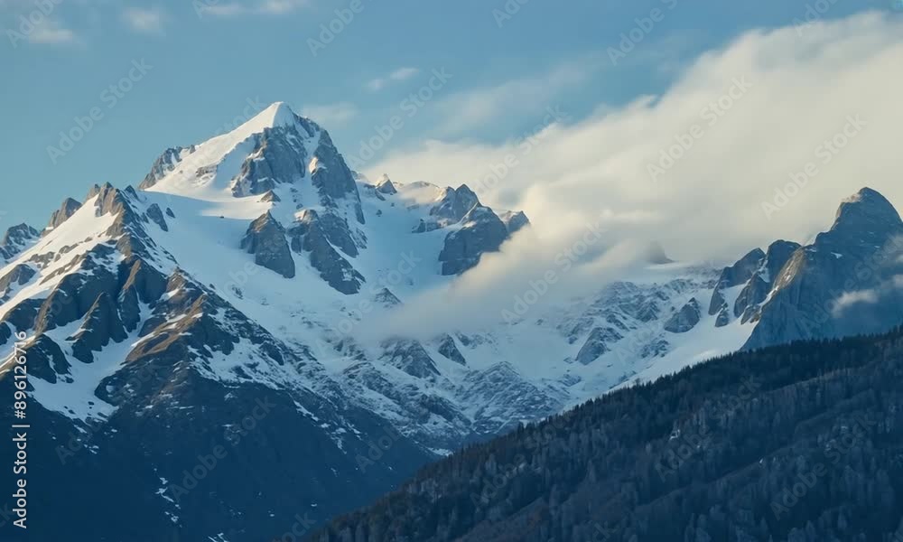 Snow-capped mountain peaks. 4K Video hyperrealistic Snow-capped mountain peaks. 4K Video hyperrealistic
