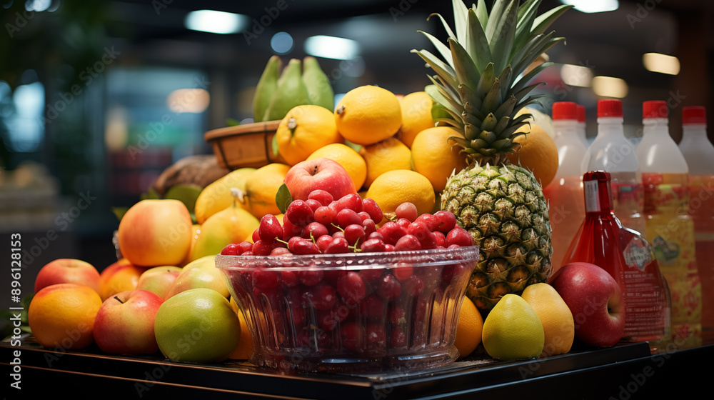 Fruit Display in the Supermarket. Fruit Display in the Supermarket.