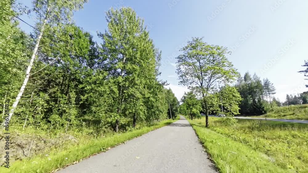 Looking around while driving a bike during a sunny summer day in Helsinki POV Looking around while driving a bike during a sunny summer day in Helsinki POV