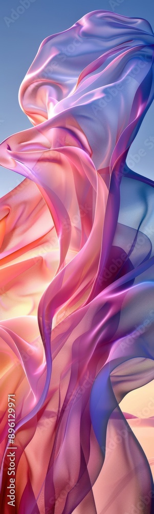 Fototapeta premium Abstract of a woman with a flowing fabric