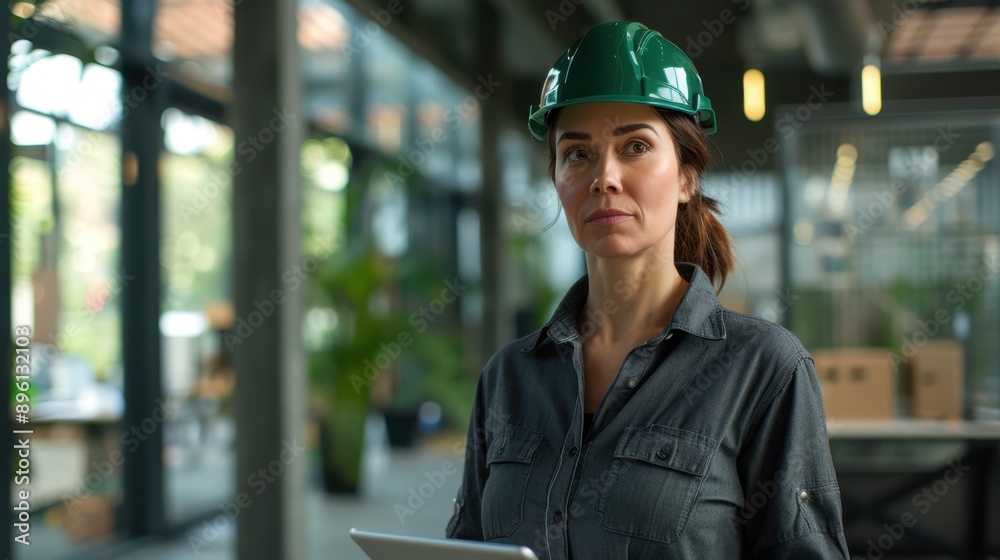 The Female Engineer with Tablet The Female Engineer with Tablet