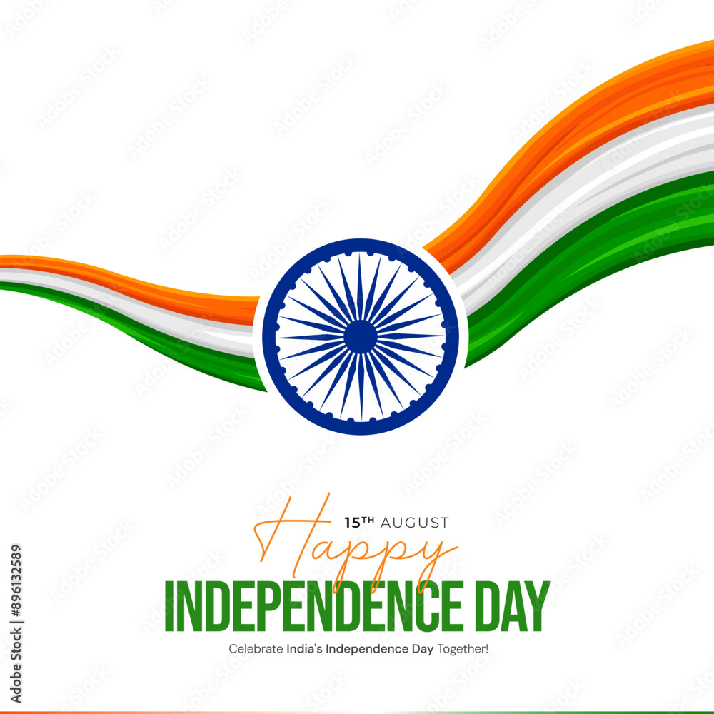 15th August Indian Independence Day 78th Celebration Stock Vector ...