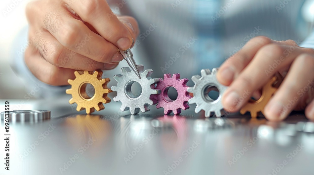 Interlocked Gears Symbolizing the Path to Success and Innovation