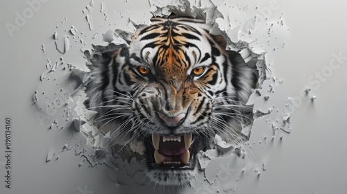 Fierce Tiger Breaking Through