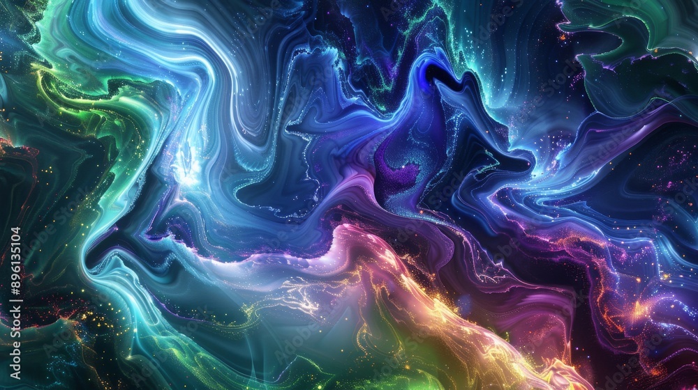Fototapeta premium Cosmic Dance of Vivid Swirls