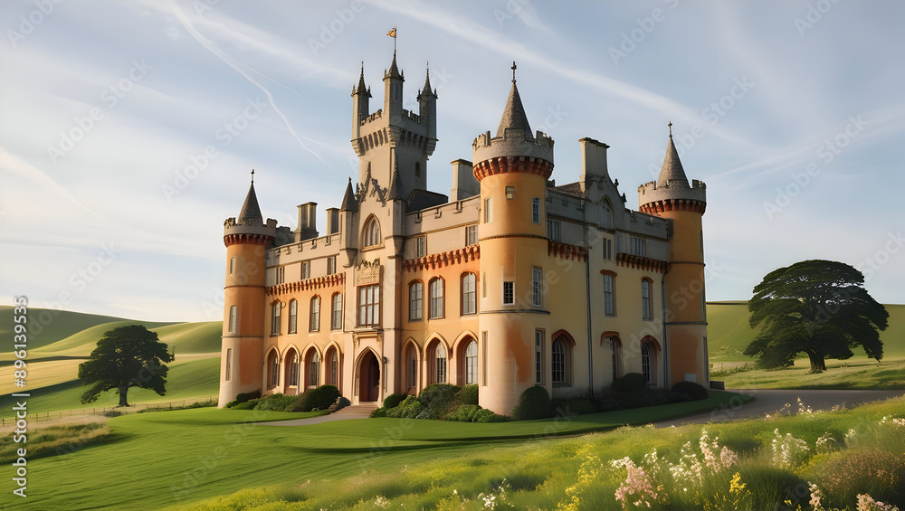 A wonderful palace and it's outside green lawn