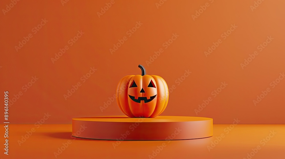 Halloween-themed orange podium with a pumpkin platform, featuring a scary and spooky 3D render for product presentations. Halloween-themed orange podium with a pumpkin platform, featuring a scary and spooky 3D render for product presentations.