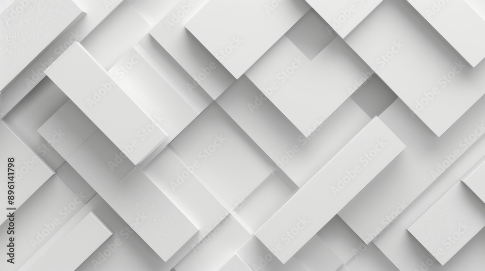 Abstract white geometric 3D pattern with overlapping rectangles Abstract white geometric 3D pattern with overlapping rectangles