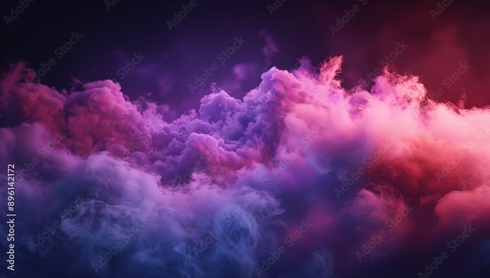 3D Render of Pink and Purple Clouds with Cinematic Lighting on Dark Background, High Resolution Octane Style. Abstract Atmospheric Concept. 3D Render of Pink and Purple Clouds with Cinematic Lighting on Dark Background, High Resolution Octane Style. Abstract Atmospheric Concept.