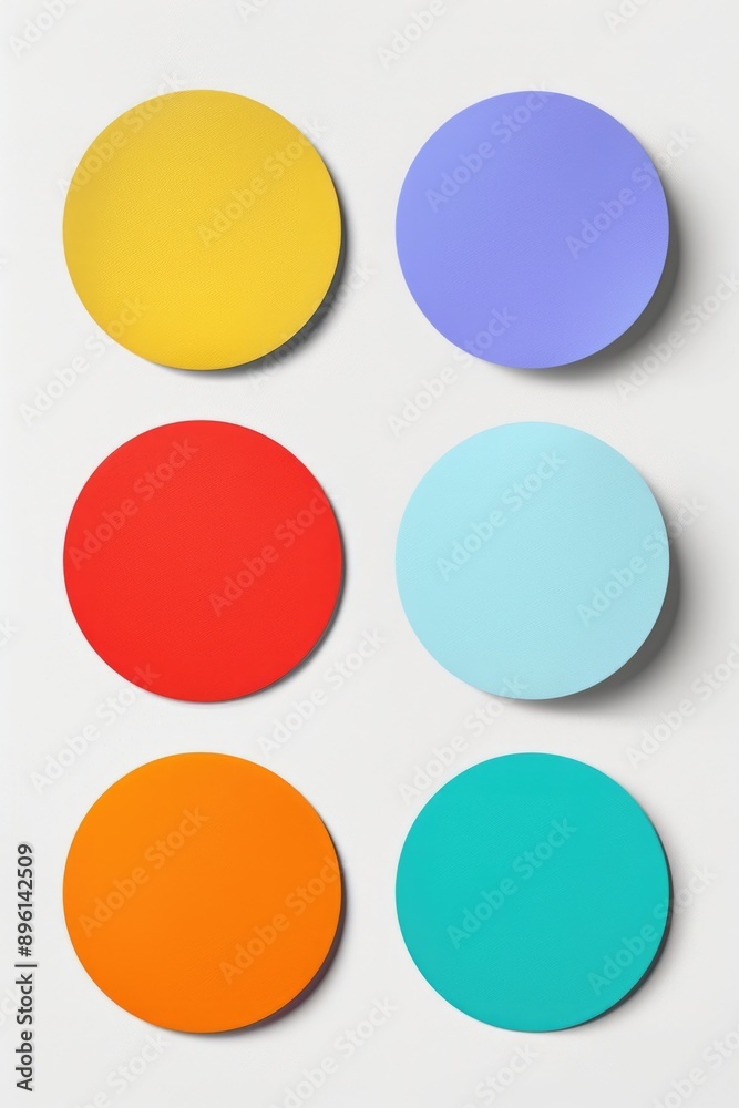 A collection of colorful circles on a clean white surface, great for graphic design and art projects A collection of colorful circles on a clean white surface, great for graphic design and art projects