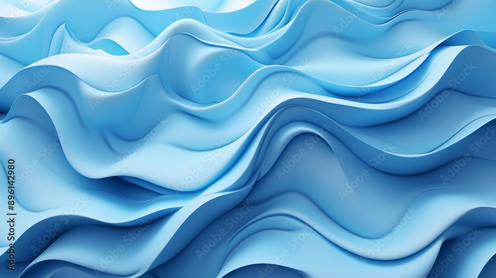 Fototapeta premium Abstract blue layered waves background