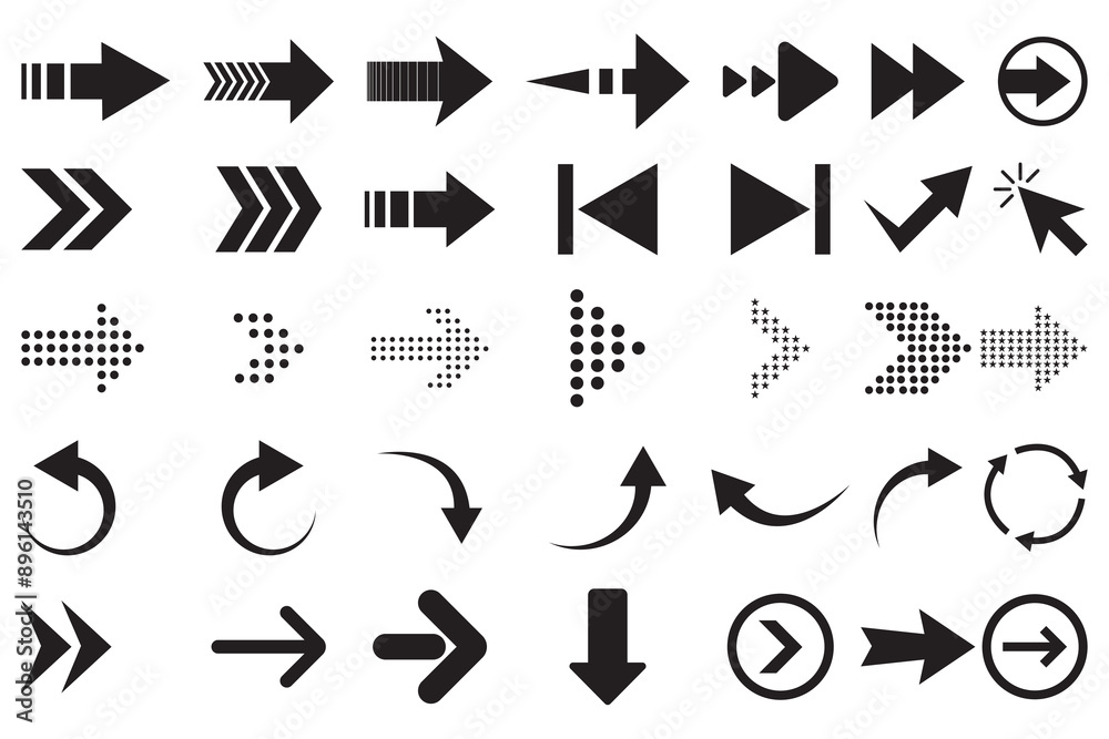 Arrow vector, icon collection. Arrows vector set. Mega set of arrow vector, silhouette. Modern simple arrows. Vector illustration.
Arrow vector, icon collection. Arrows vector set. Mega set of arrow vector, silhouette. Modern simple arrows. Vector illustration.