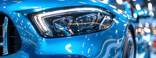 Sleek and Modern. Dynamic Blue Car Design
