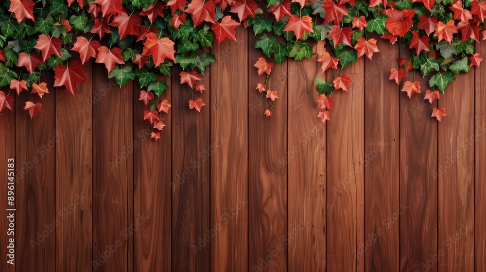 A charming wooden fence covered in climbing ivy A charming wooden fence covered in climbing ivy