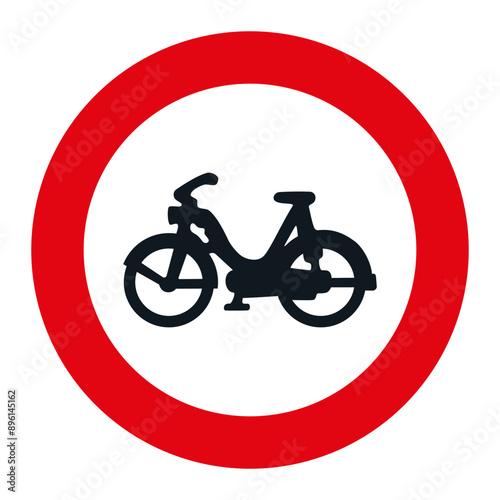 PROHIBITORI SIGN, R-105 - Prohibited entry to mopeds - SVG