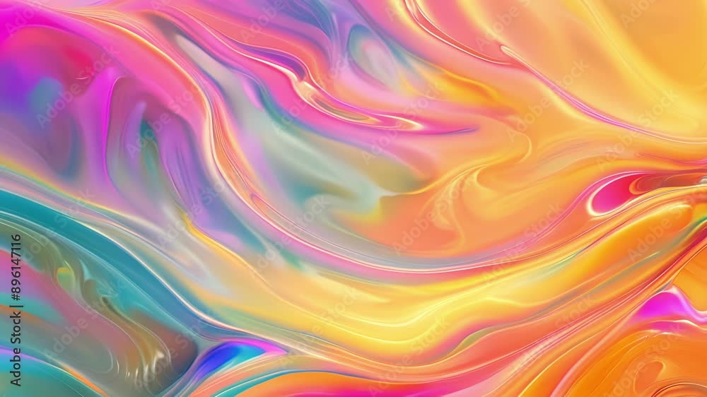 A mesmerizing abstract design with smooth fluid color shifts resembling a shimmering rainbow. A mesmerizing abstract design with smooth fluid color shifts resembling a shimmering rainbow.