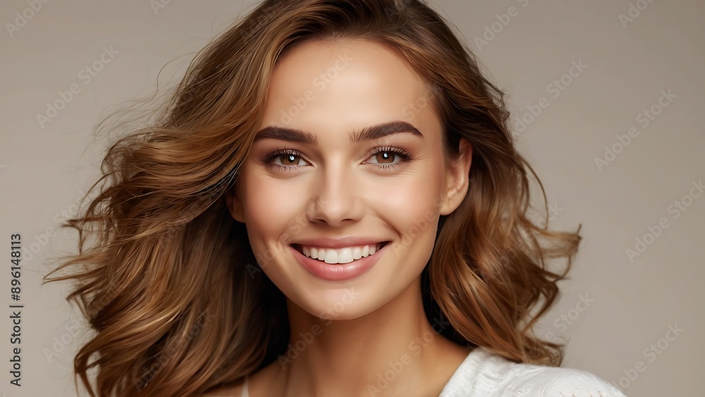 Beauty portrait of a model european woman with beautiful white skin through skin care Beauty portrait of a model european woman with beautiful white skin through skin care