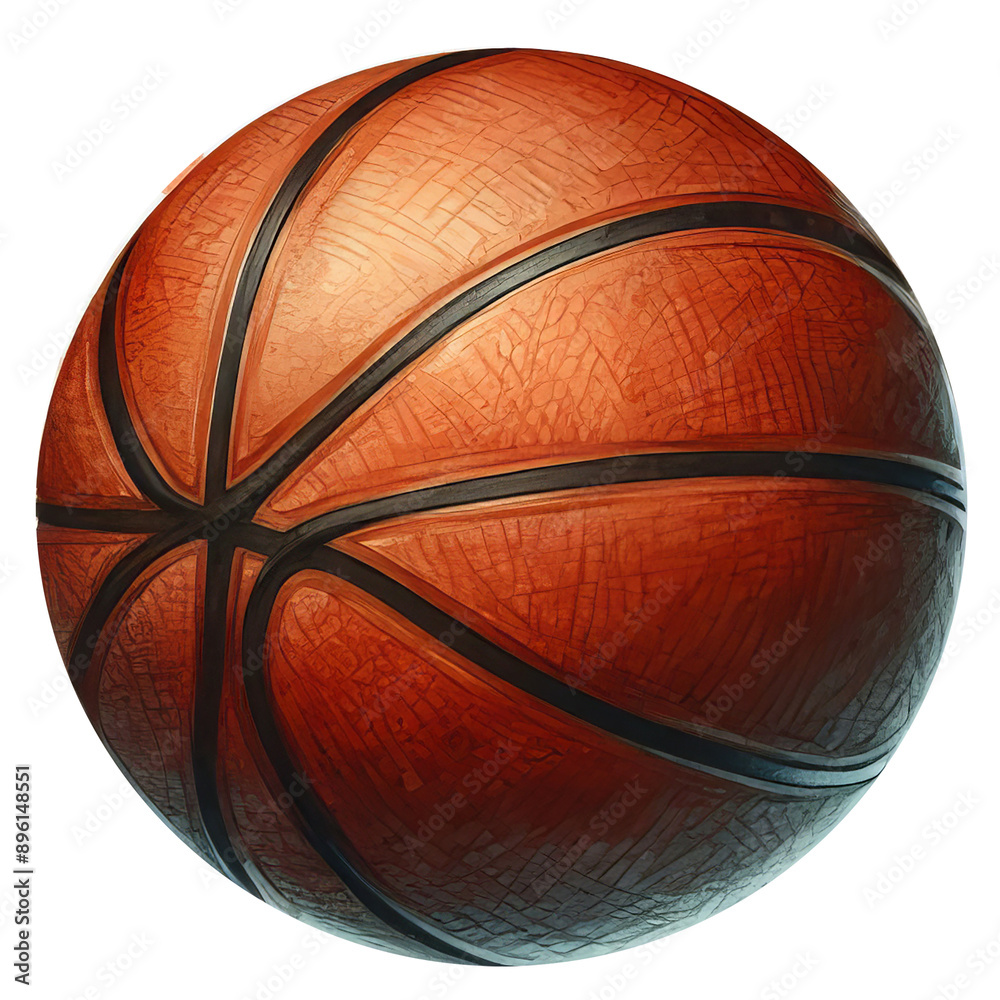 Fototapeta premium Basketball clipart, isolated watercolor vector illustration.