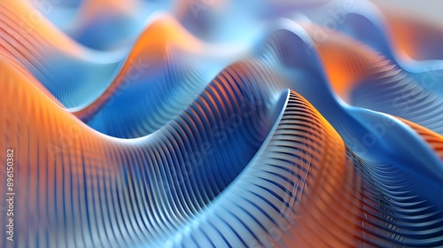 A 3D rendering of a parametric equation in blue and orange