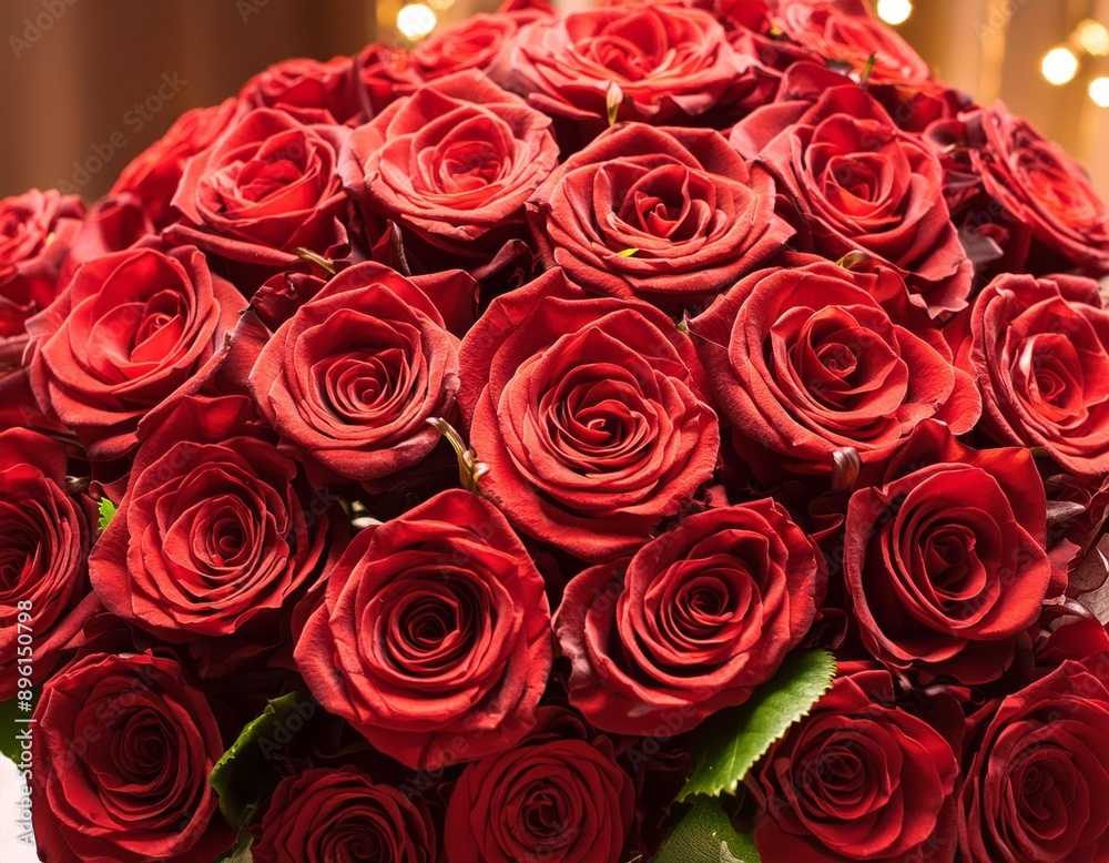 A passionate bouquet of vibrant red roses