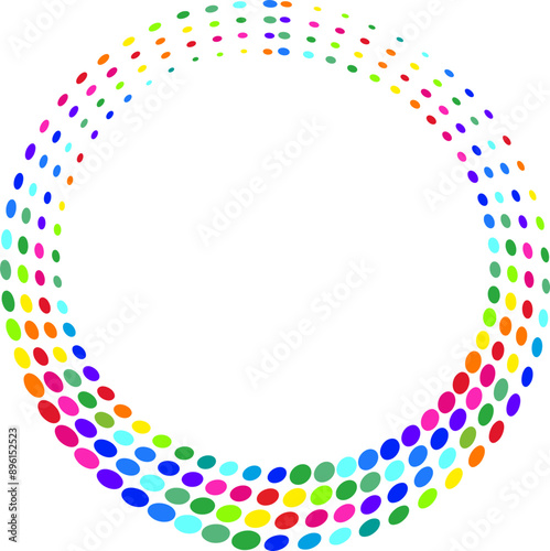 circle with colored ovals making a beautiful gradient texture
