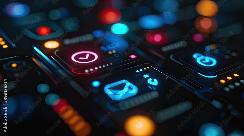 Obraz premium Encrypted Messaging App Interface Close-Up