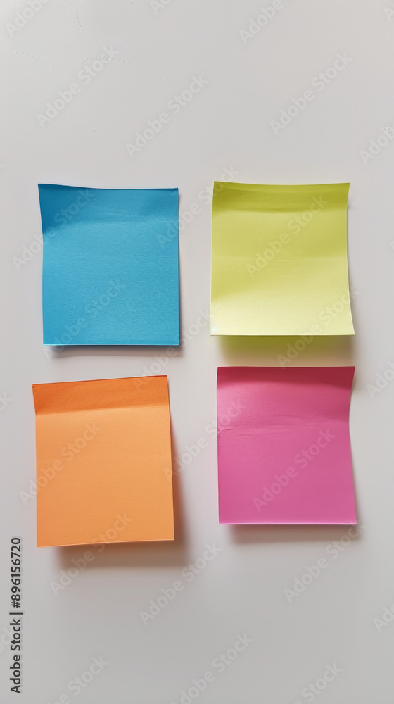 Colorful sticky notes on white background Colorful sticky notes on white background