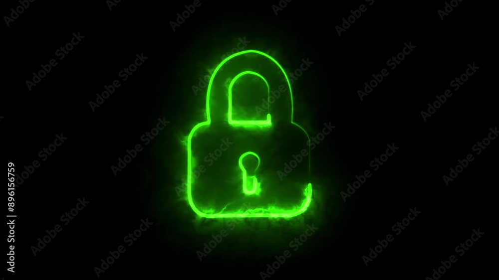 glowing neon pink color lock animation icon security privacy password protection safety animated on black background glowing neon pink color lock animation icon security privacy password protection safety animated on black background