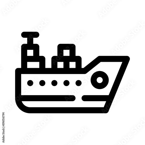 cargo ship line icon