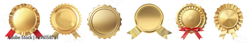 Gold badge png cut out element set