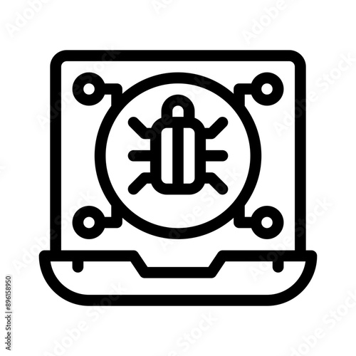 malware line icon