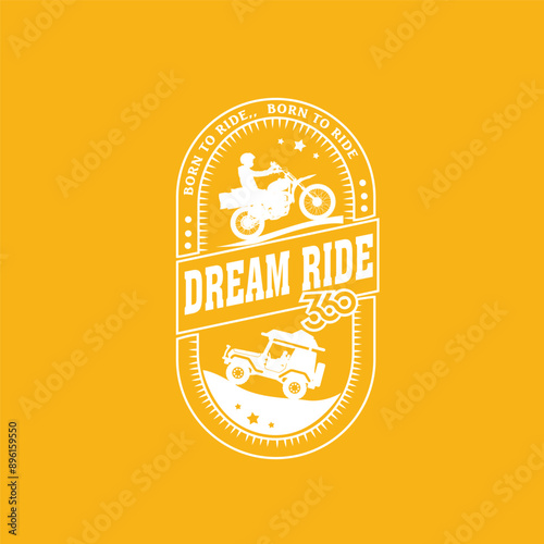 Biker ride logo icon label 