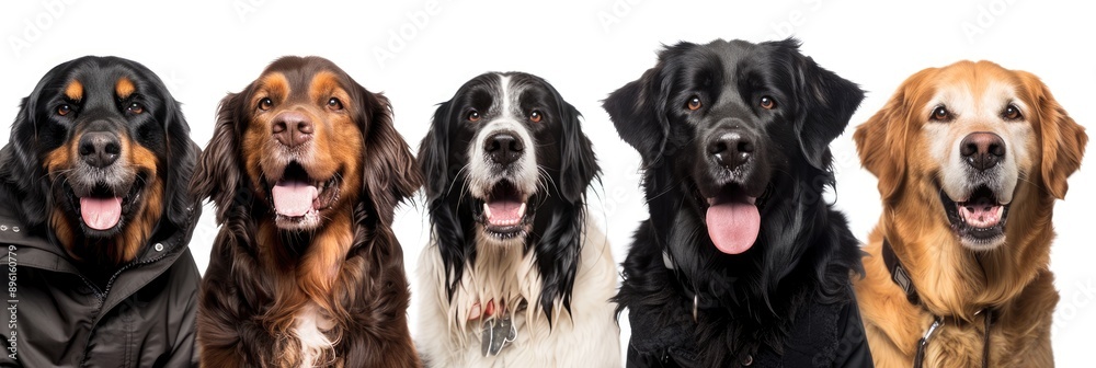 Five Dogs Looking Happy and Friendly Five Dogs Looking Happy and Friendly