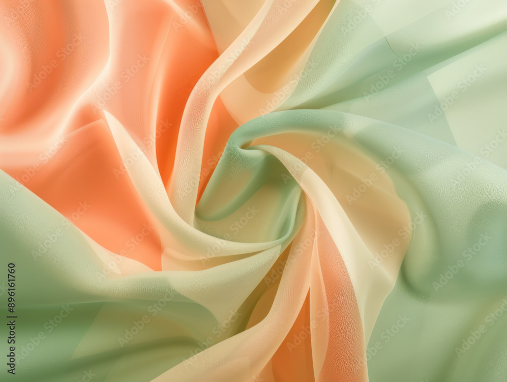 Obraz premium Peach and Green Background, Generative AI Illustration