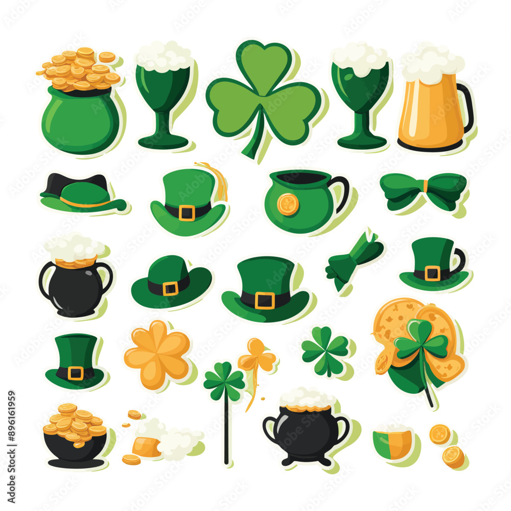 St Patricks day vector illustration icon elements symbols St Patricks day vector illustration icon elements symbols