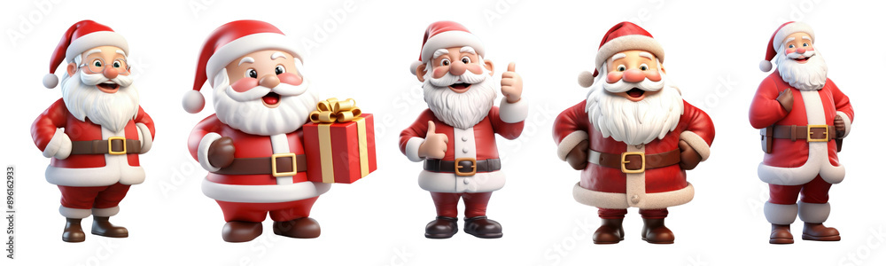 Santa claus png element set on transparent background Santa claus png element set on transparent background