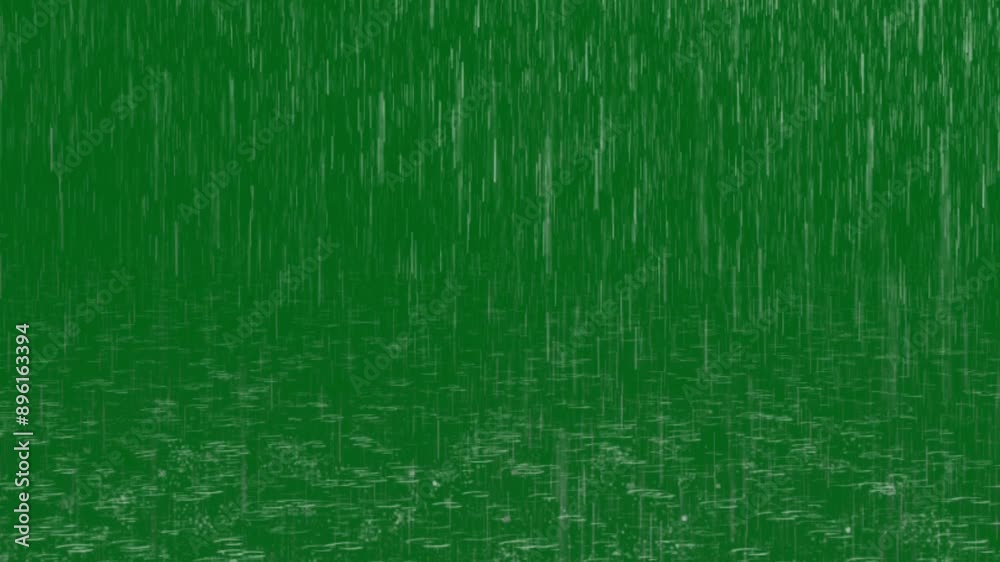Realistic Rain Green Screen Enhance Your Videos, Easy editable green screen video, high quality vector 3D illustration. Top choice green screen background 4k video.