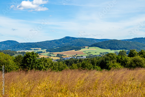 Eine schöne Fahrradtour durch Südthüringen über Wasungen, Walldorf bis zum Aussichtspunkt auf der Hohen Geba in der Rhön - Thüringen - Deutschland photo