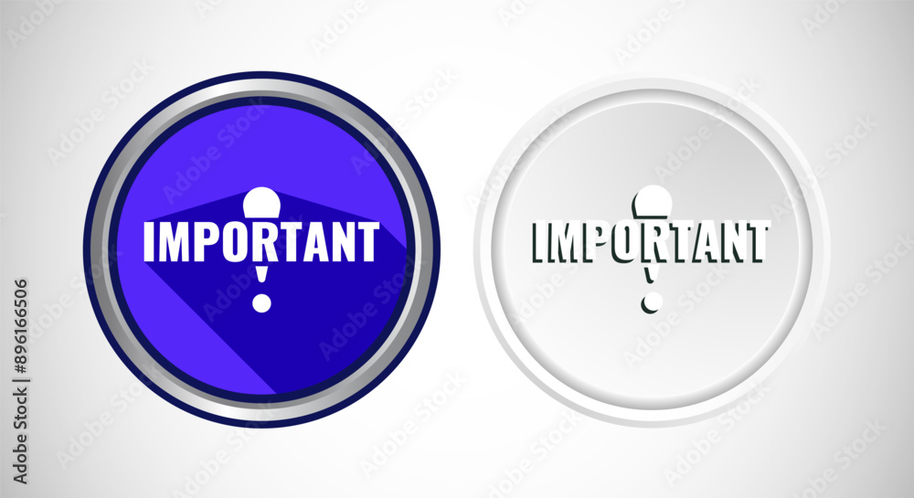 Important icon Button Set Design Illustration. Warning and exclamations marks Important icon Button Set Design Illustration. Warning and exclamations marks