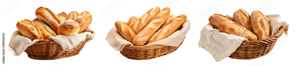 Baguette bread png cut out element set Baguette bread png cut out element set