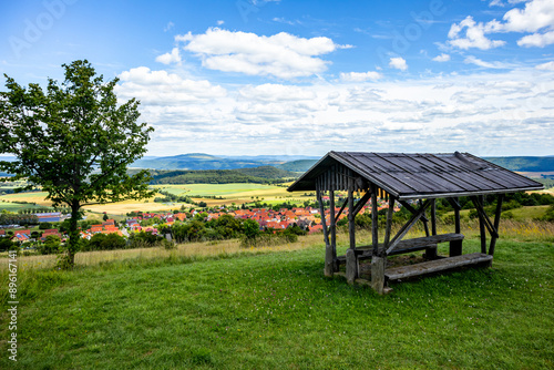 Eine schöne Fahrradtour durch Südthüringen über Wasungen, Walldorf bis zum Aussichtspunkt auf der Hohen Geba in der Rhön - Thüringen - Deutschland