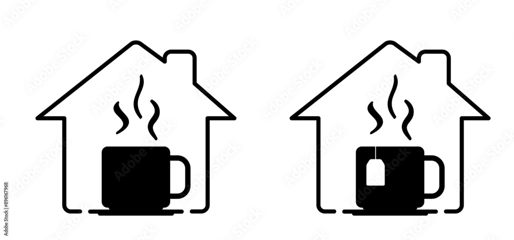 Coffee house, room or coffee shop. For coffee or tea mug or cup. Balance concept or coffee time, time for break or timeout. Break location. Coffee house, room or coffee shop. For coffee or tea mug or cup. Balance concept or coffee time, time for break or timeout. Break location.