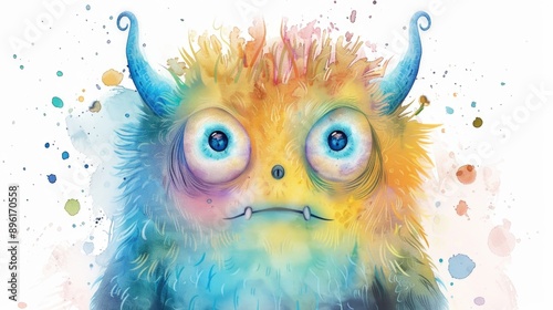 A whimsical illustration of a fantastical creature with vibrant colors and prominent peepers