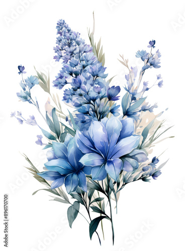 bouquet of blue flowers