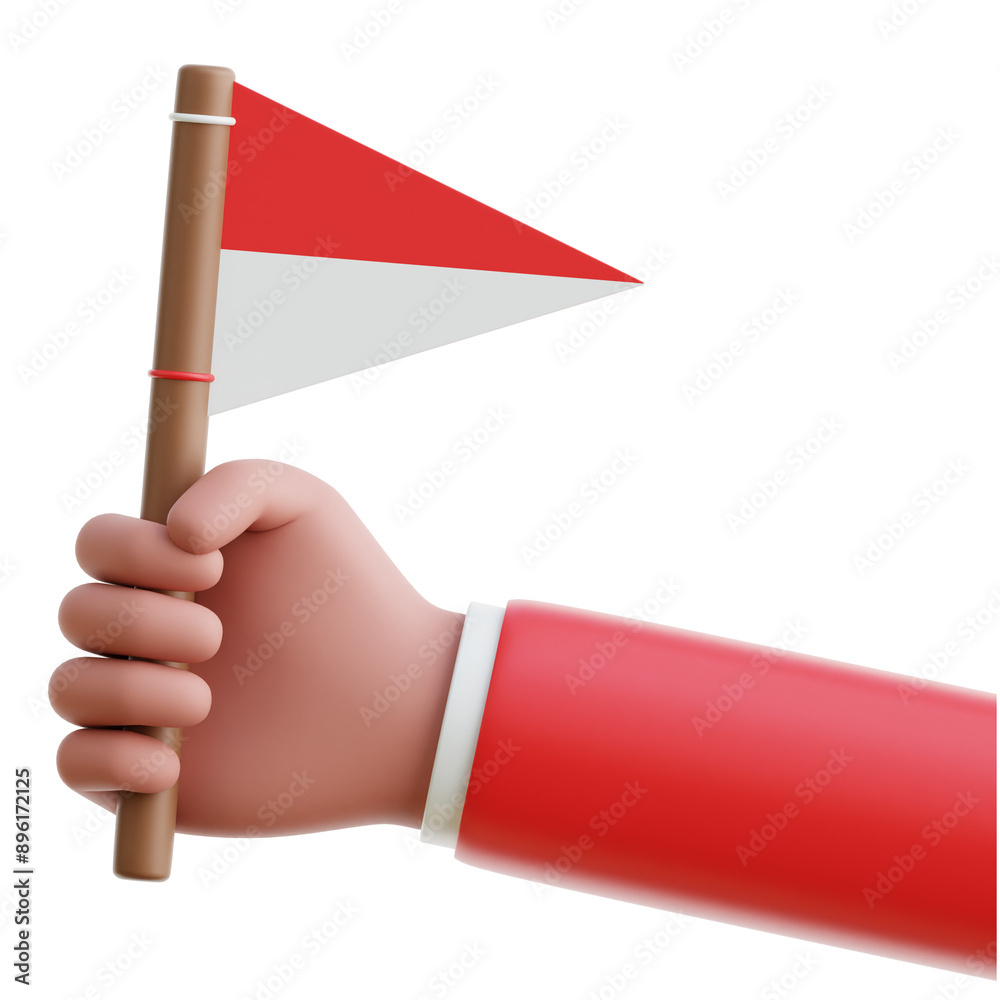 Hand Holding Indonesia Flag 3d Illustration Hand Holding Indonesia Flag 3d Illustration
