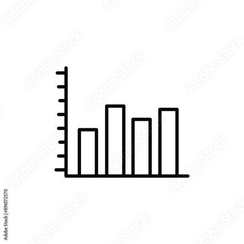  Histogram icon design with white background stock illustration