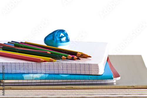 Obraz na płótnie Pile of school supplies on transparent background, back to school, png file w salonie