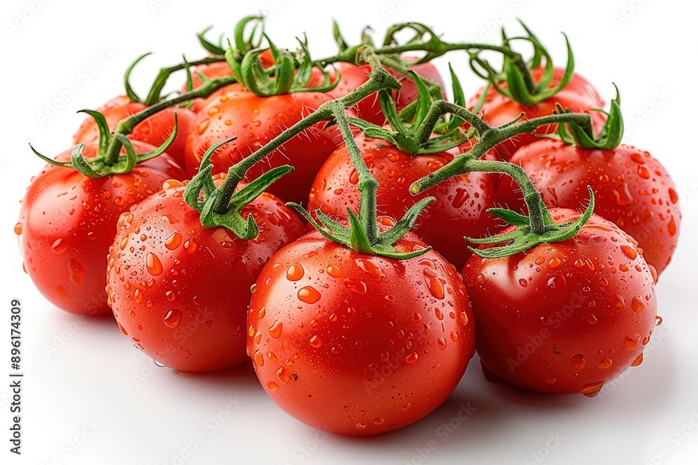 Pile of tomatoes isolated on white background photo realistic image. Pile of tomatoes isolated on white background photo realistic image.